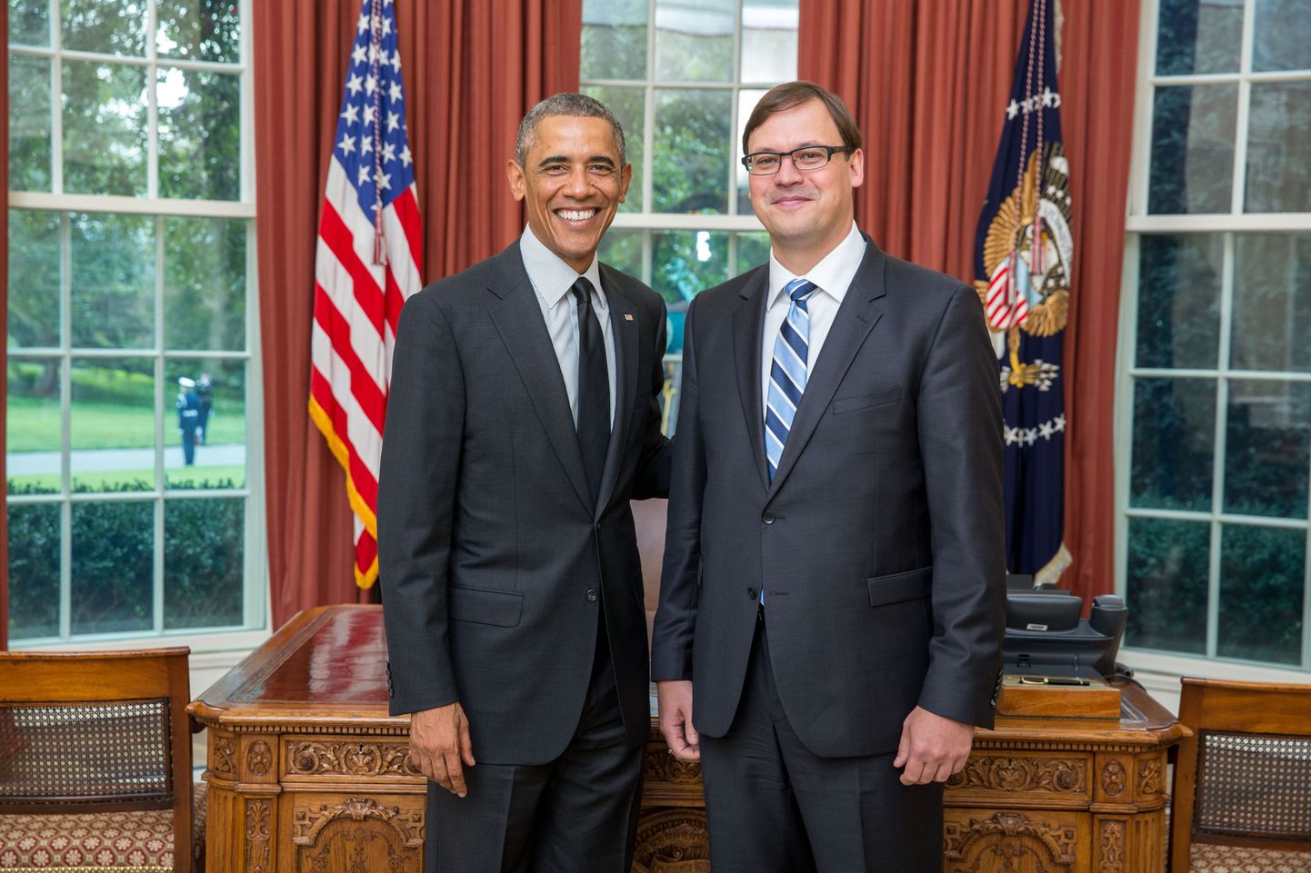 Барак Обама и посол Эстонии в США Ээрик Мармей.