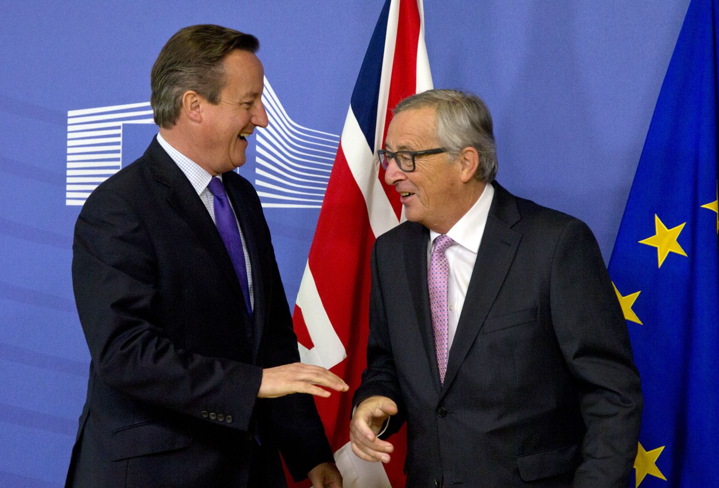 Briti peaminister David Cameron ja Euroopa Komisjoni president Jean-Claude Juncker täna Brüsselis.