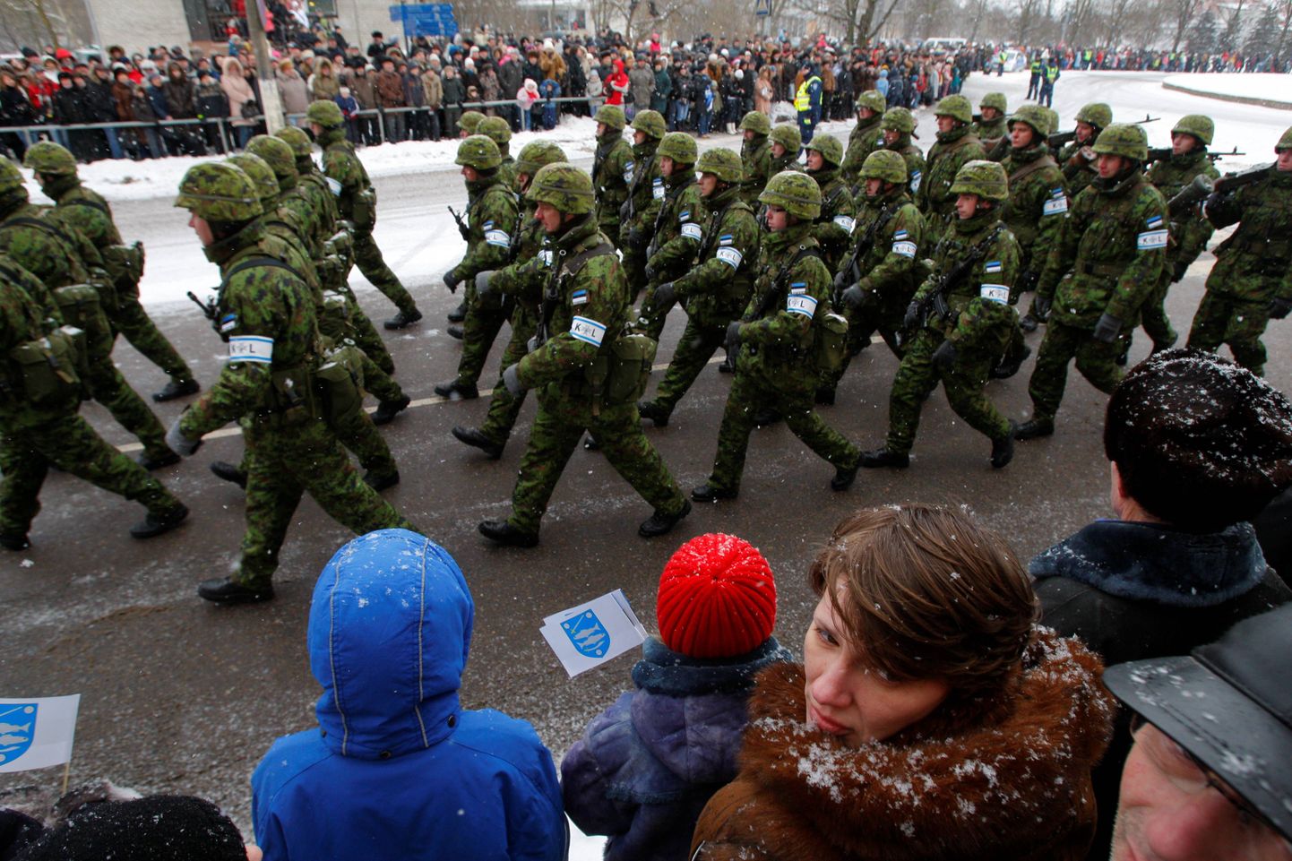 Eesti vabariigi kaitsejõudude paraad Narvas, Peetri platsil viis aastat tagasi.