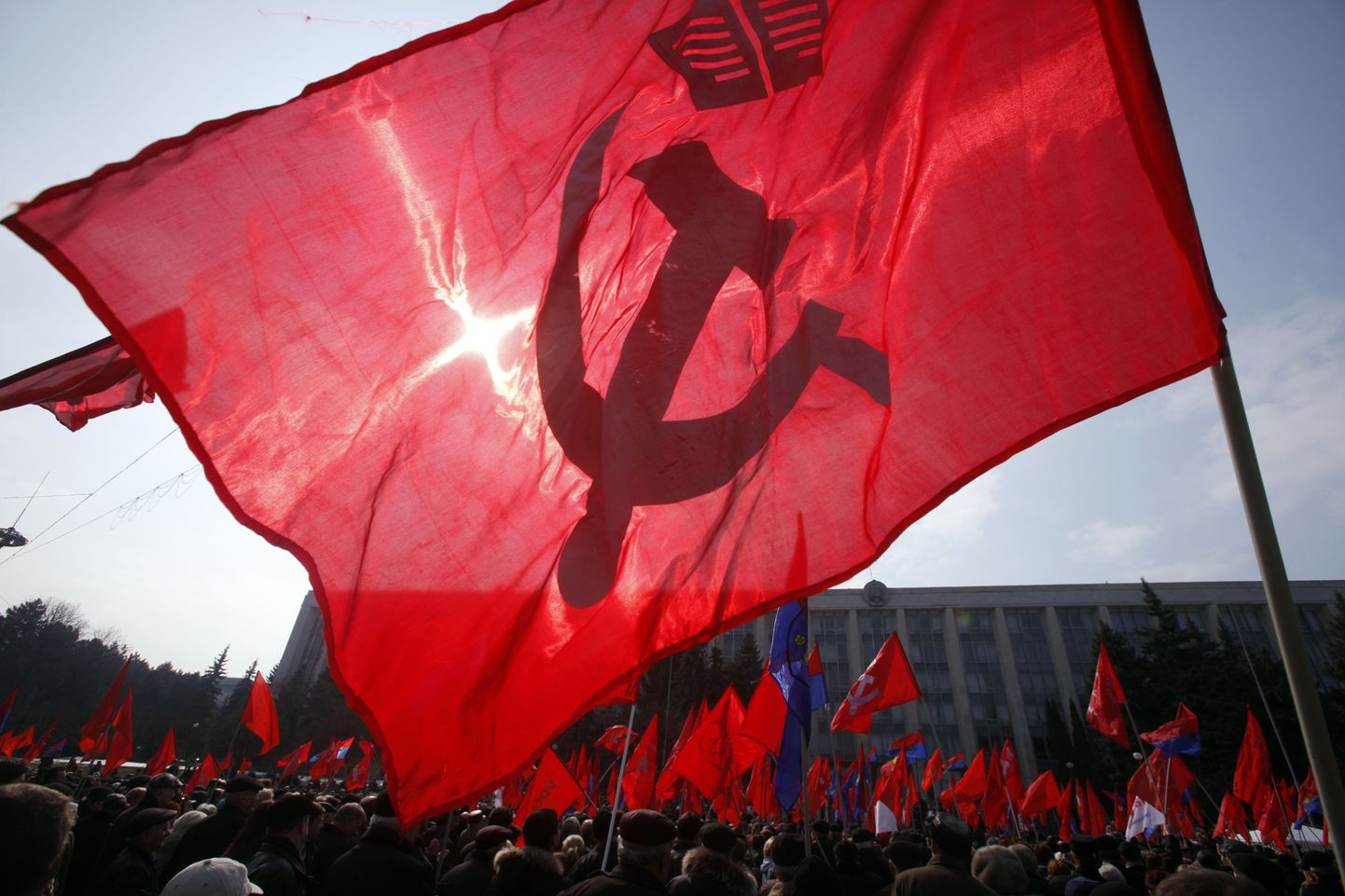 Moldova kommunistliku partei toetajad tänavu märtsis Chisinaus valitsusvastasel meeleavaldusel.