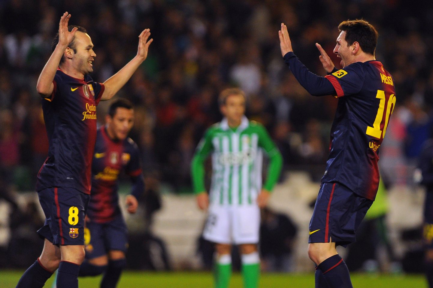 Lionel Messi (paremal) ja Andres Iniesta