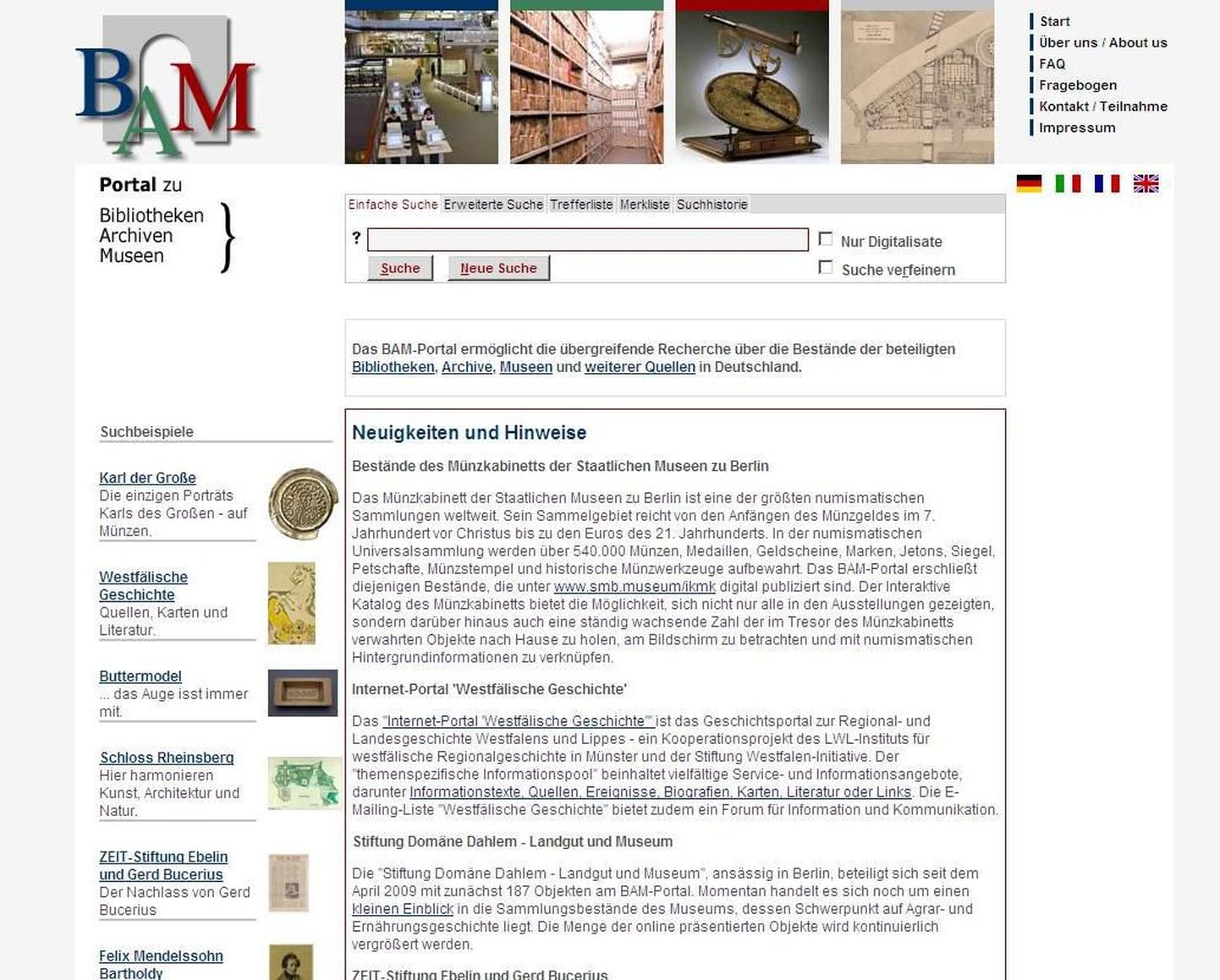 Selline näeb välja sakslaste kultuuripärandi infoportaal.