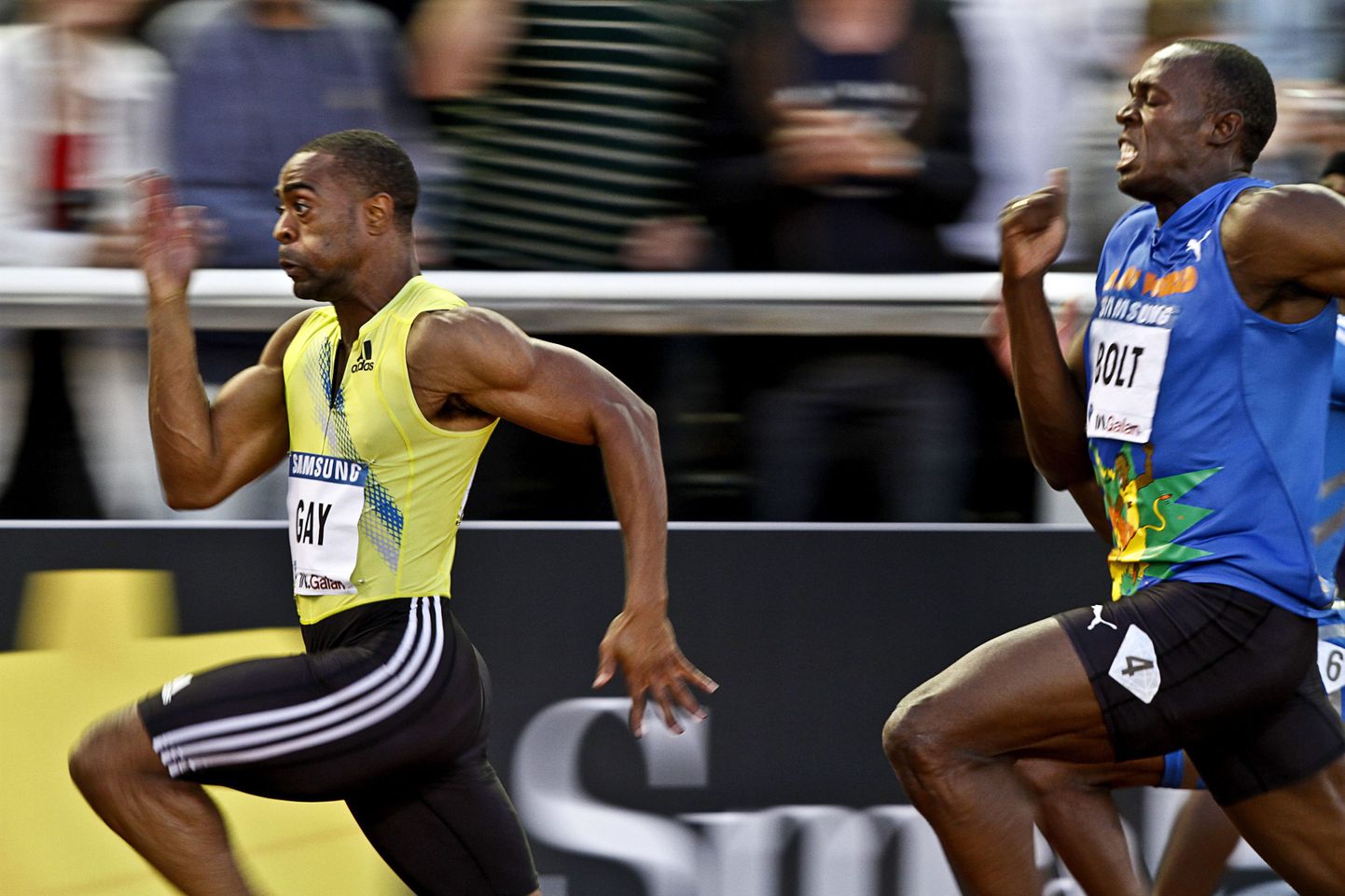 Tyson Gay (vasakul) ja Usain Bolt