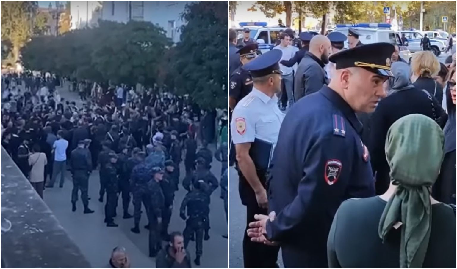 Krievijā ietilpstošās Dagestānas republikas galvaspilsētas Mahačkalas ielās 25. septembrī izgājuši protestētāji pret mobilizāciju
