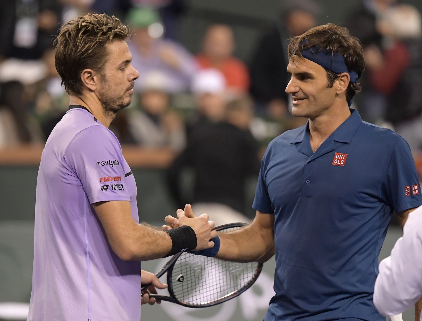 Indian Wells: Stan Wawrinka õnnitleb kaasmaalast Roger Federeri.