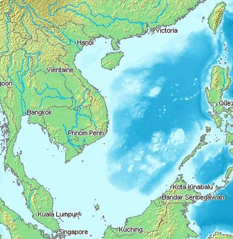 Kaart, millel on kujutatud Lõuna-Hiina merd / wikipedia.org