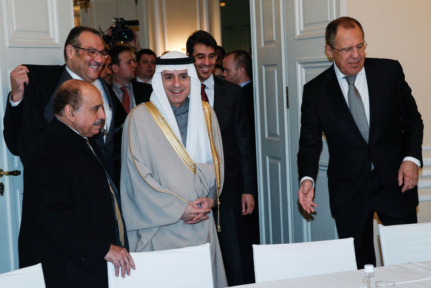 Saudi Araabia välisminister Adel al-Jubeir ja Venemaa välisminister Sergei Lavrov kohtumine Münchenis.