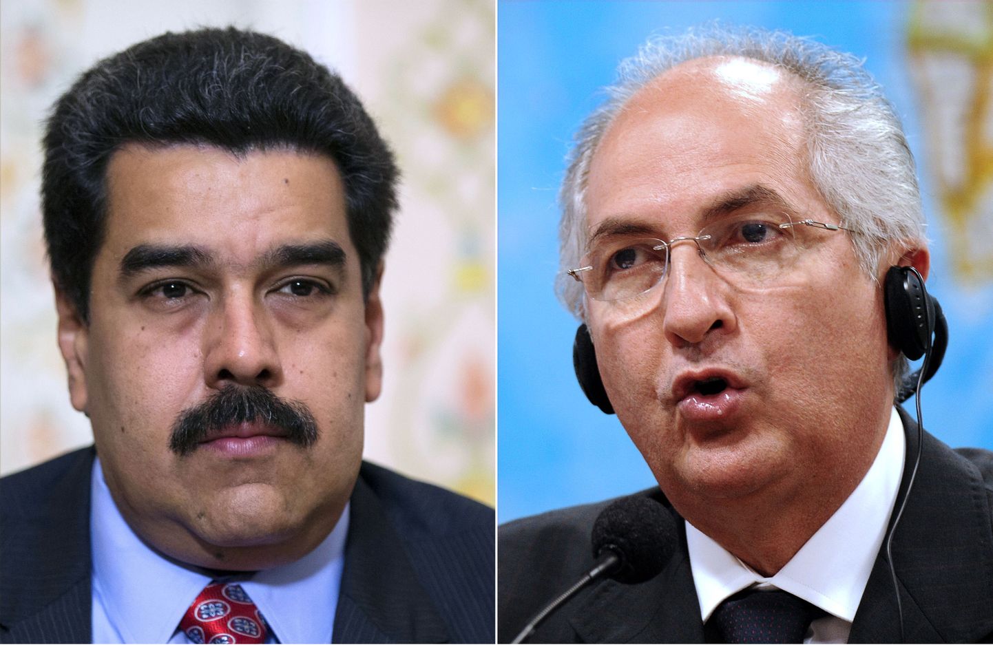 Venezuela president Nicolas Maduro (vasakul) ja Caracase linnapea Antonio Ledezma.