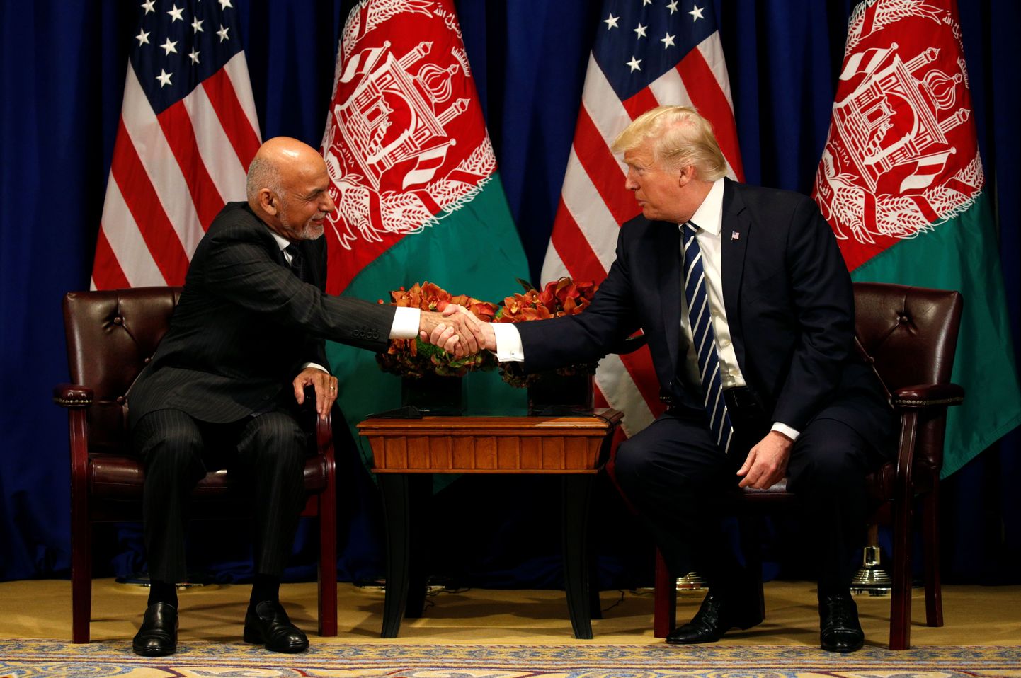 Ashraf Ghani ja Donald Trump.