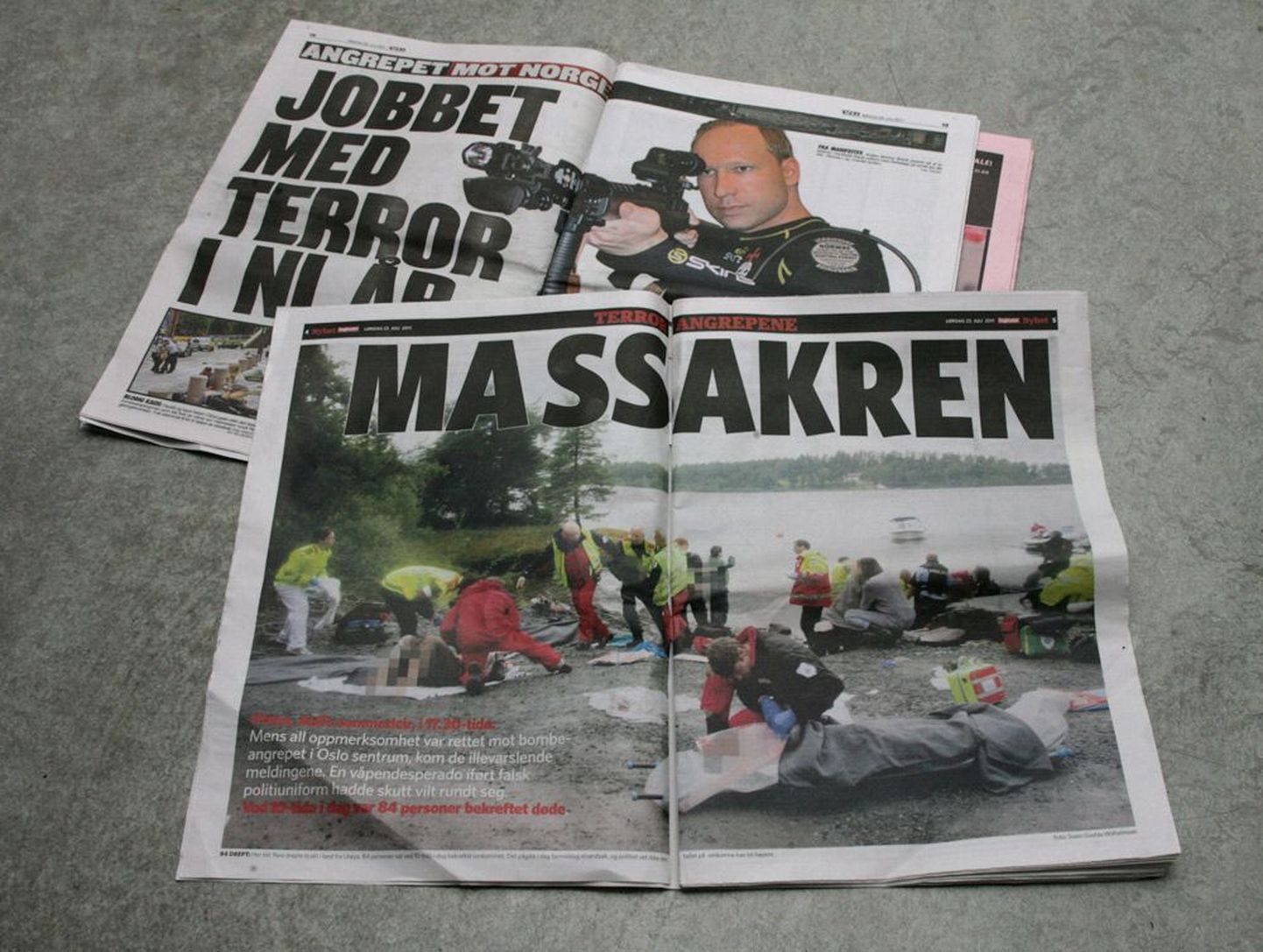 Mõned näited sellest, kuidas tragöödiat ja massimõrvar Anders Behring Breivikit kajastasid Norra päevalehed.