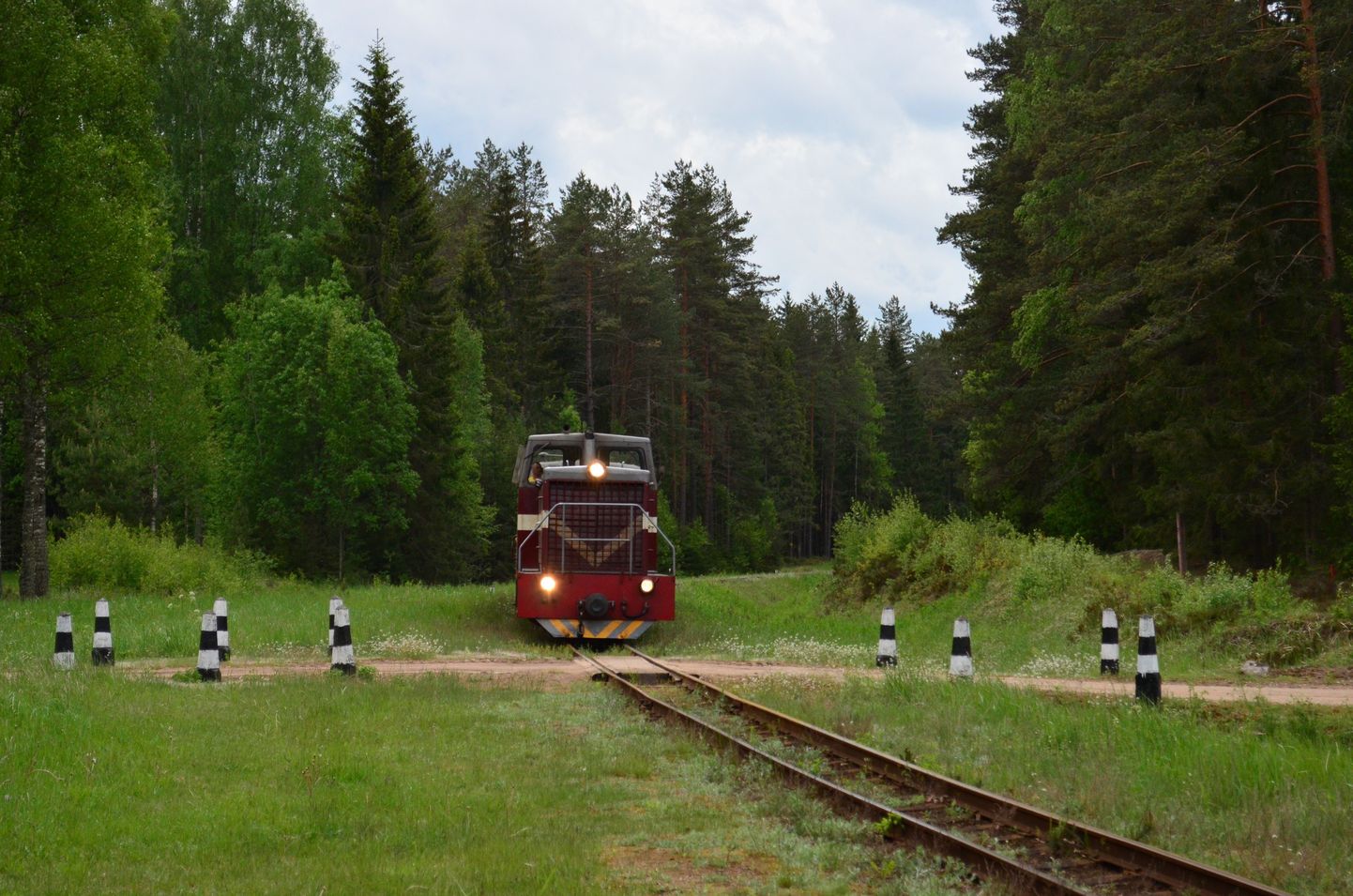 Kitsarööpaline rong teeb oma sõite kaks korda päevas ning sellega sõidavad veel ka kohalikud, Aluksne, Põhja-Läti