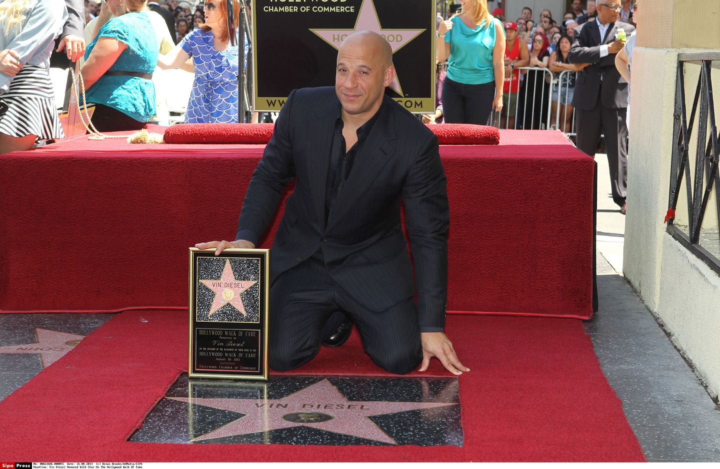 Vin Diesel oma tähe avamisel.