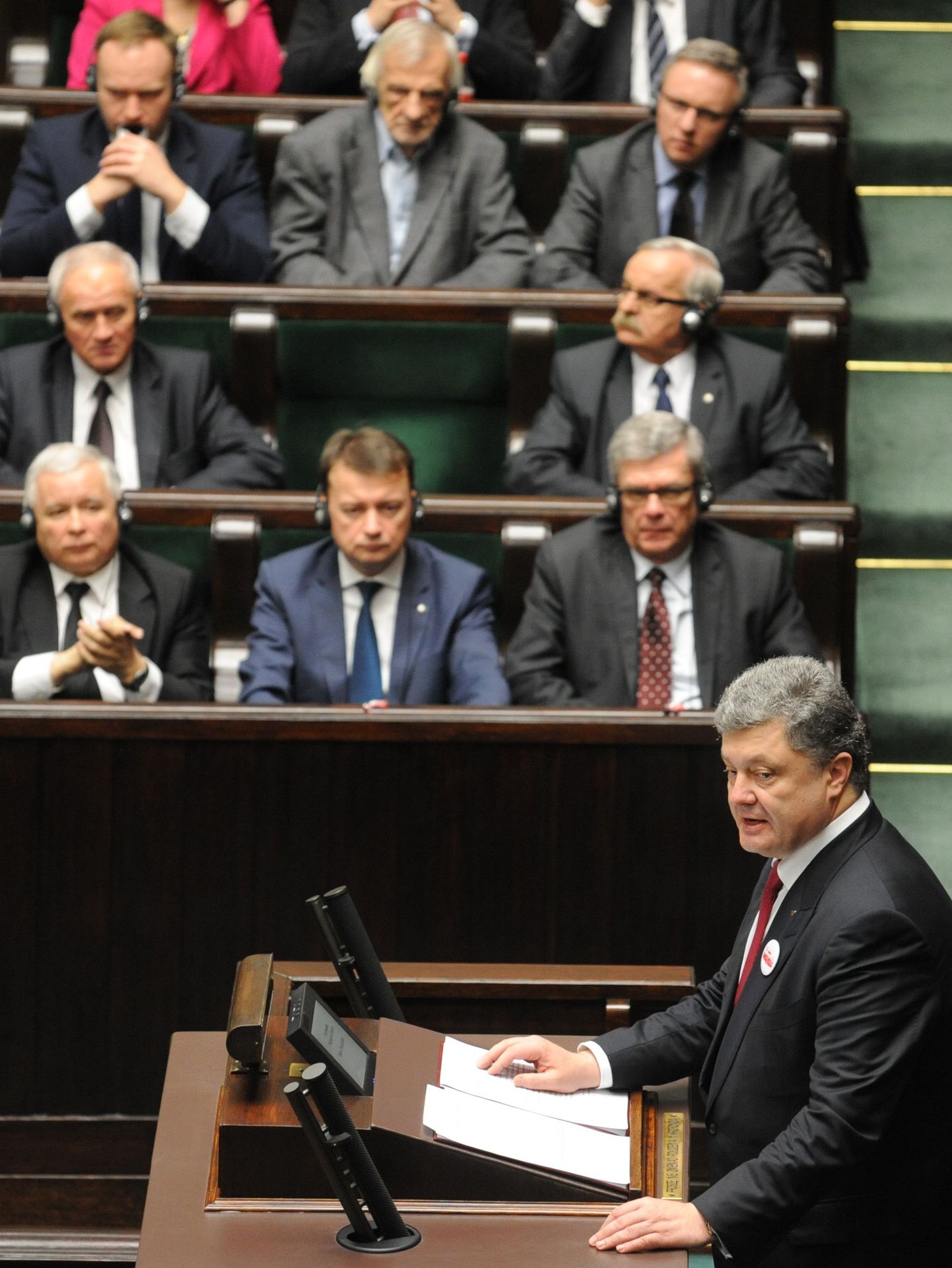 Ukraina president Petro Porošenko Poola parlamendi ees.
