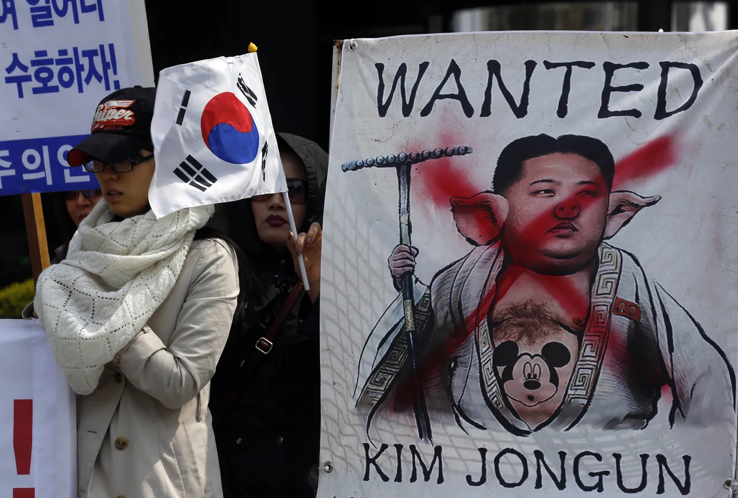 Lõuna-Koreas korraldatud meeleavaldus Põhja-Korea diktaatori Kim Jong-uni vastu.