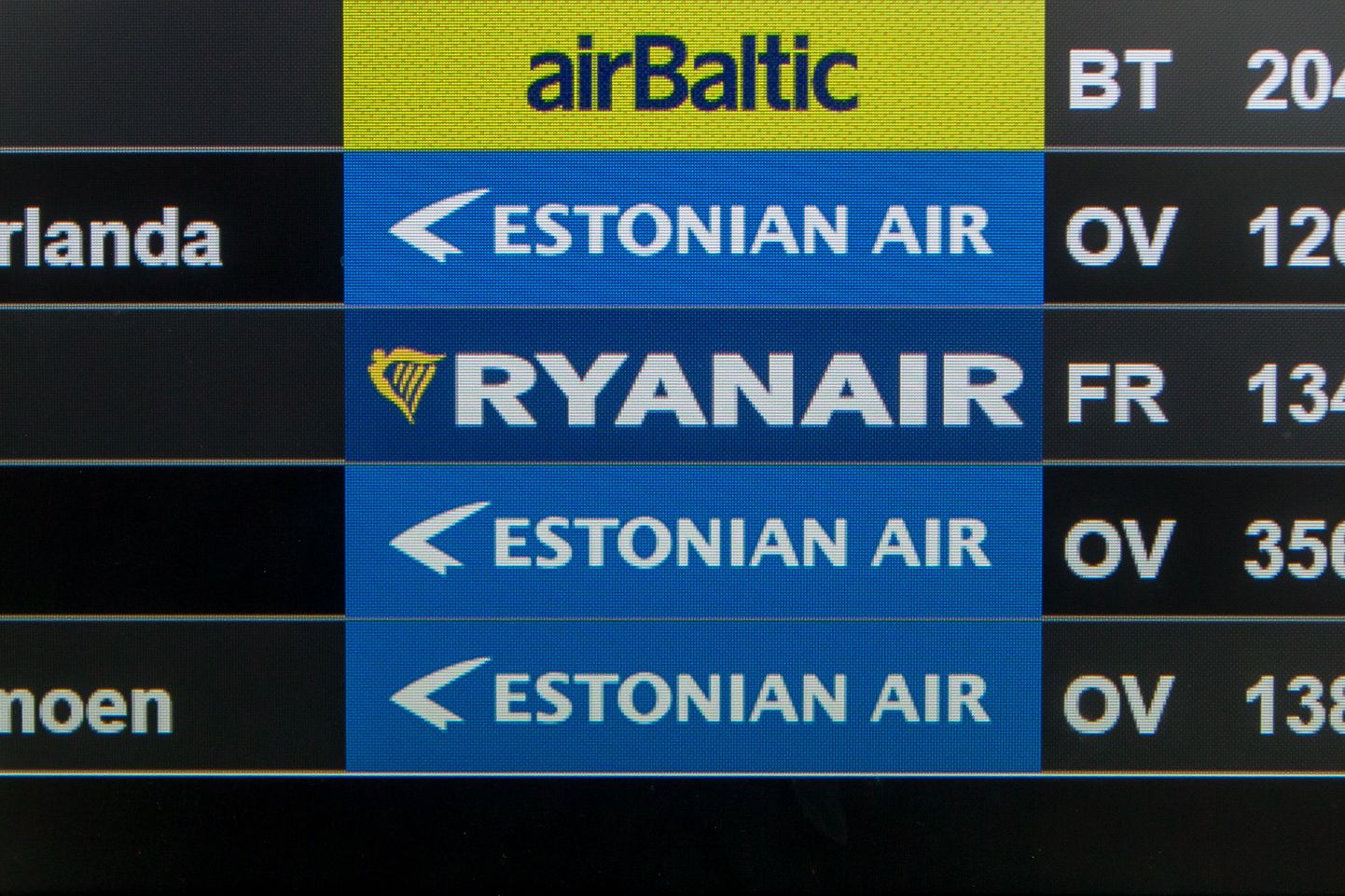 Lennuinfo Tallinna lennujaamas