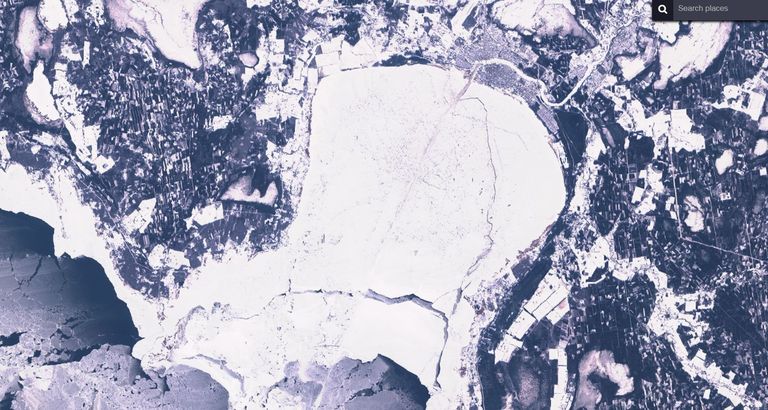 Selline paistab jääväli Pärnu lahel 800 kilomeetri kõrguselt satelliidi Sentinel-2 pardalt.
