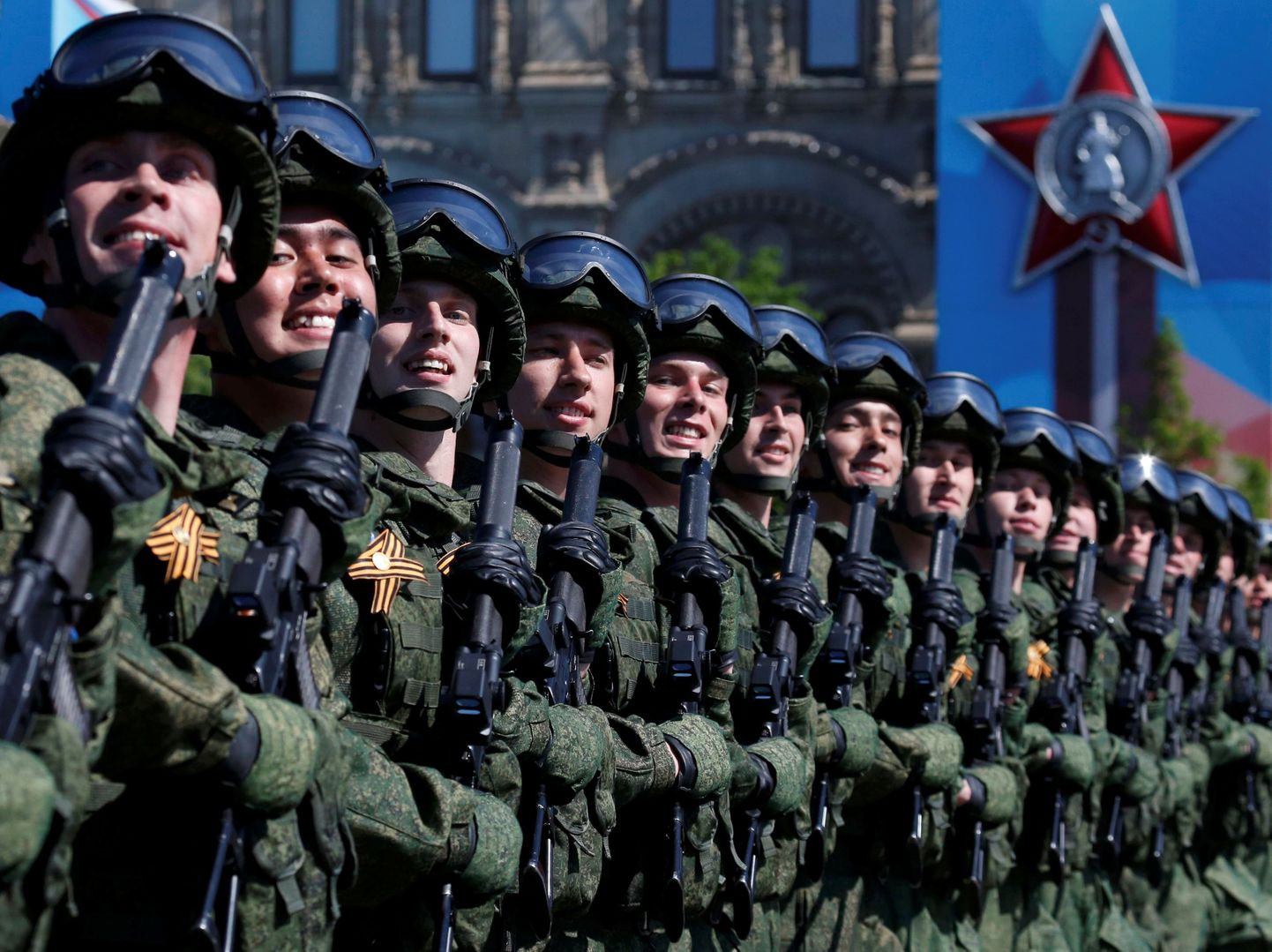 Venemaa sõdurid paraadil Moskvas.