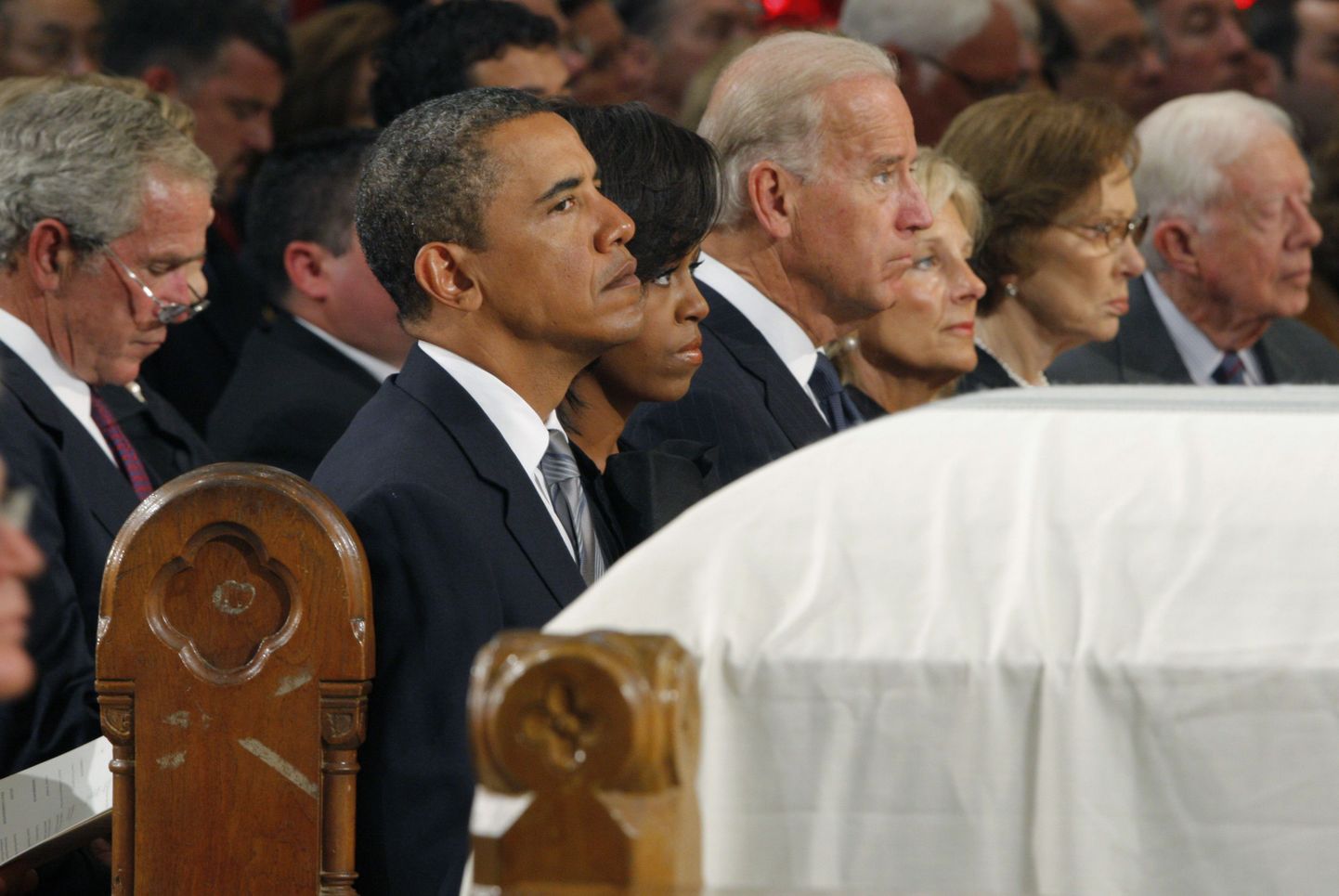 George W. Bush, Barack Obama ja Jimmy Carter Edward Kennedy matusetseremoonial.