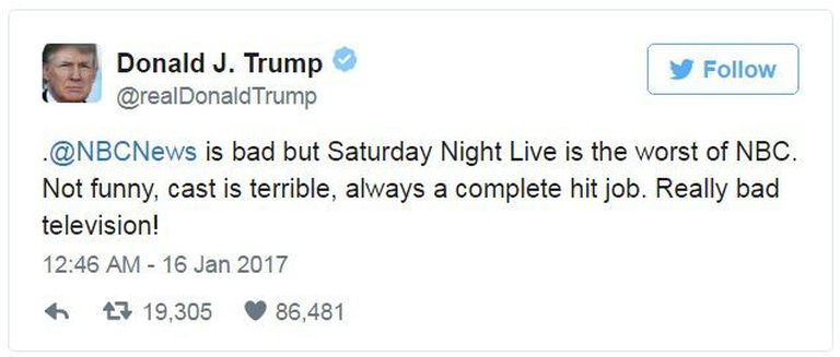 Donald Trump ei salli SNLi / Twitter