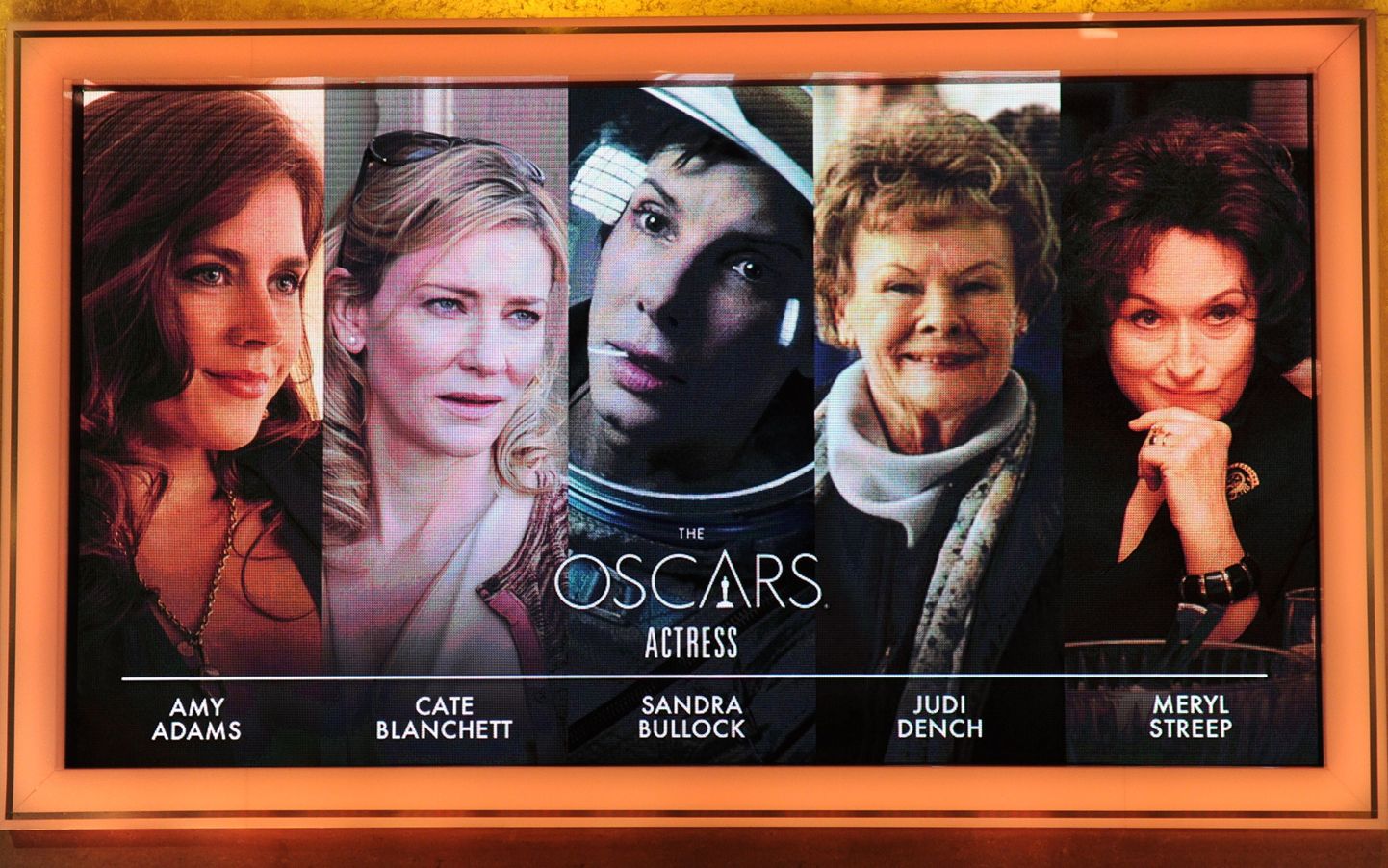 Oscari gaala kingitustepakis on sel aastal «orgasmisüst». Pildil naispeaosa Oscarile kandideerivad Amy Adams, Cate Blanchett, Sandra Bullock, Judi Dench ja Meryl Streep