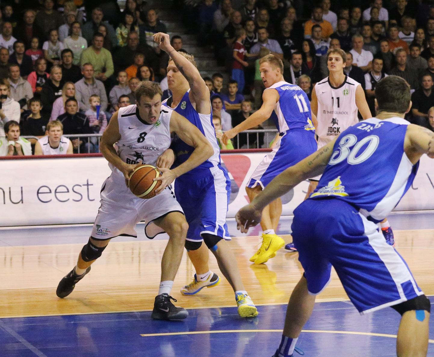 Ventspils (sinises) ja Tartu Rock FIBA Eurochallange turniiril peetud kohtumises.