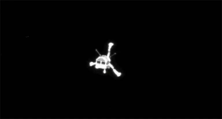 Skats uz Philae no lidaparāta Rosetta 