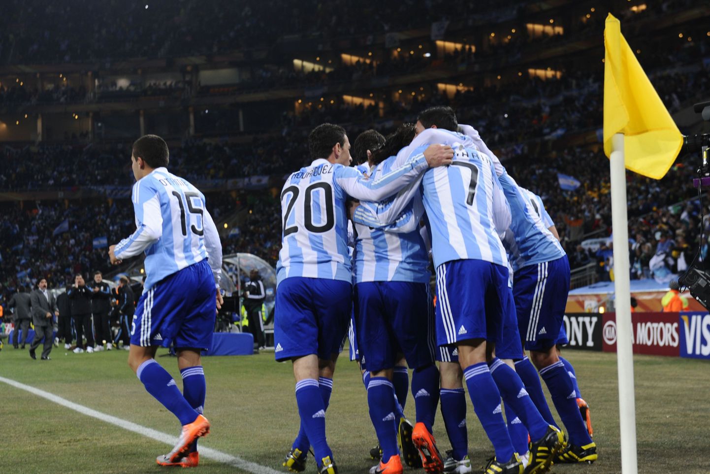 Argentina jalgpallikoondislased juubeldamas