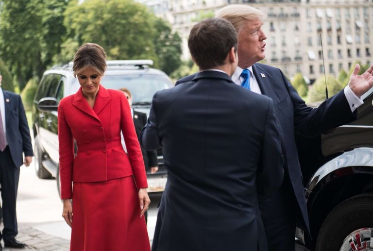 USA president Donald Trump ja esileedi Melania Trump on visiidil Prantsusmaal, neid võõrustavad president Emmanuel Macron ja esileedi Brigitte Trogneux'