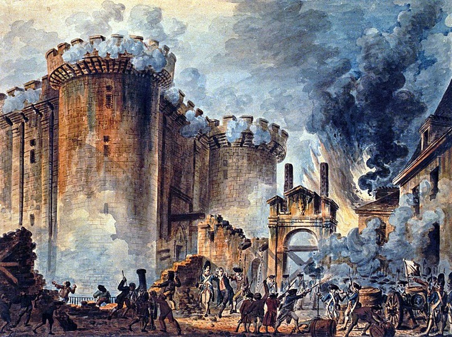 Sellisena kujutas Bastille’ vallutamist kunstnik Jean-Pierre Houël (1789).