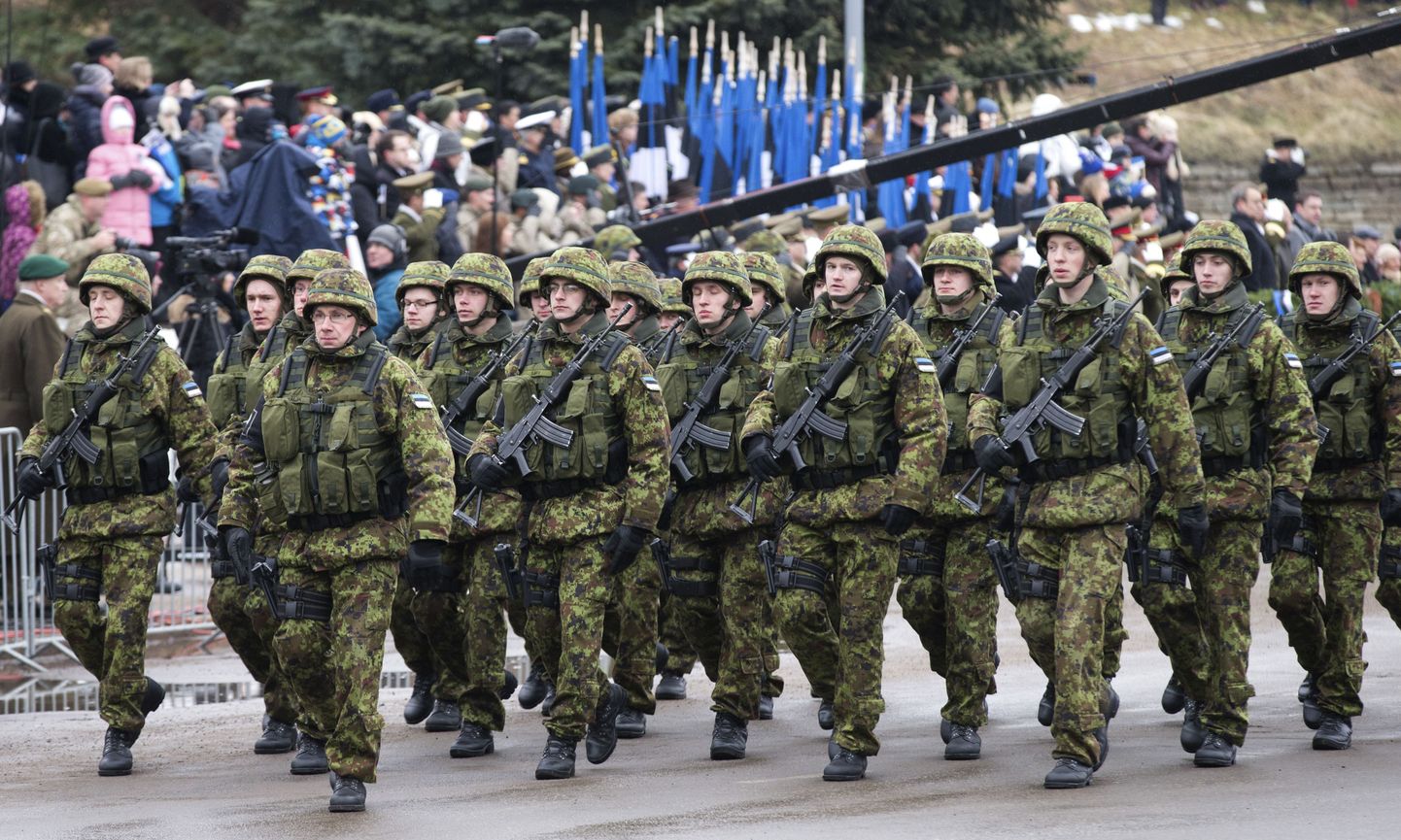 Eesti kaitseväe paraad Narvas tänavu 24. veebruaril.