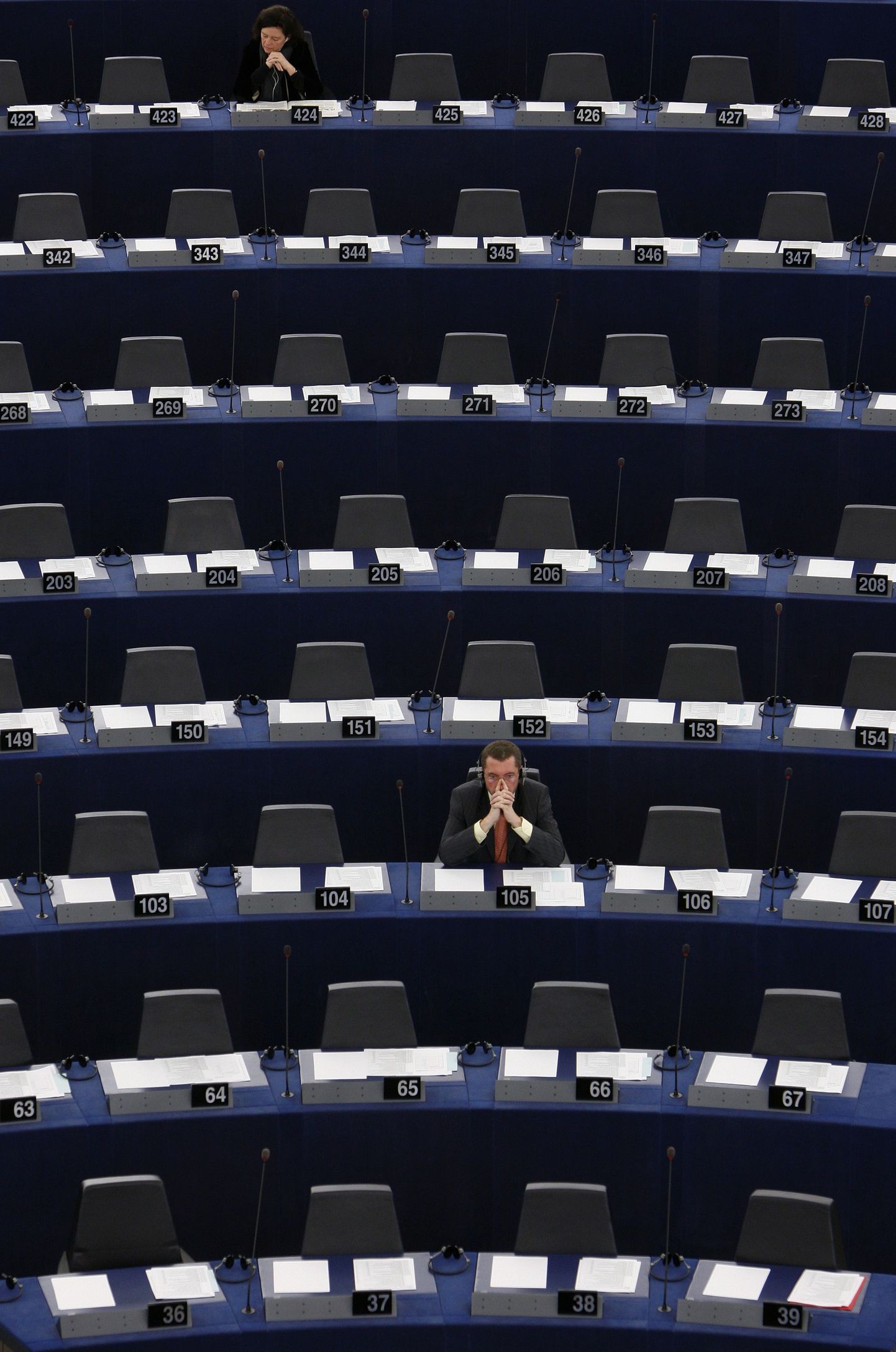 Вид на зал заседания Европарламента.