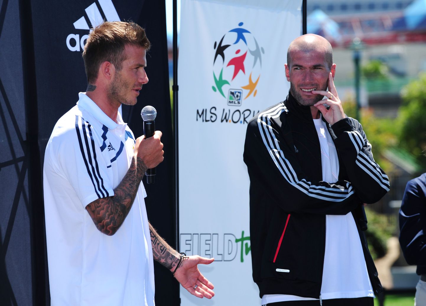 David Beckham (vasakul) ja Zinedine Zidane.