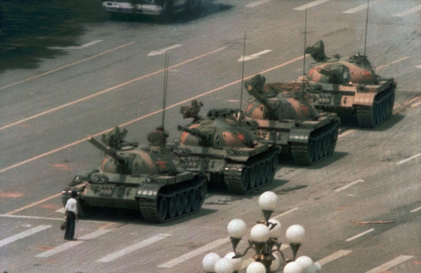 1989. aasta 5. juunist pärit ikooniline arhiivfoto Hiina Tiananmeni veresaunast.