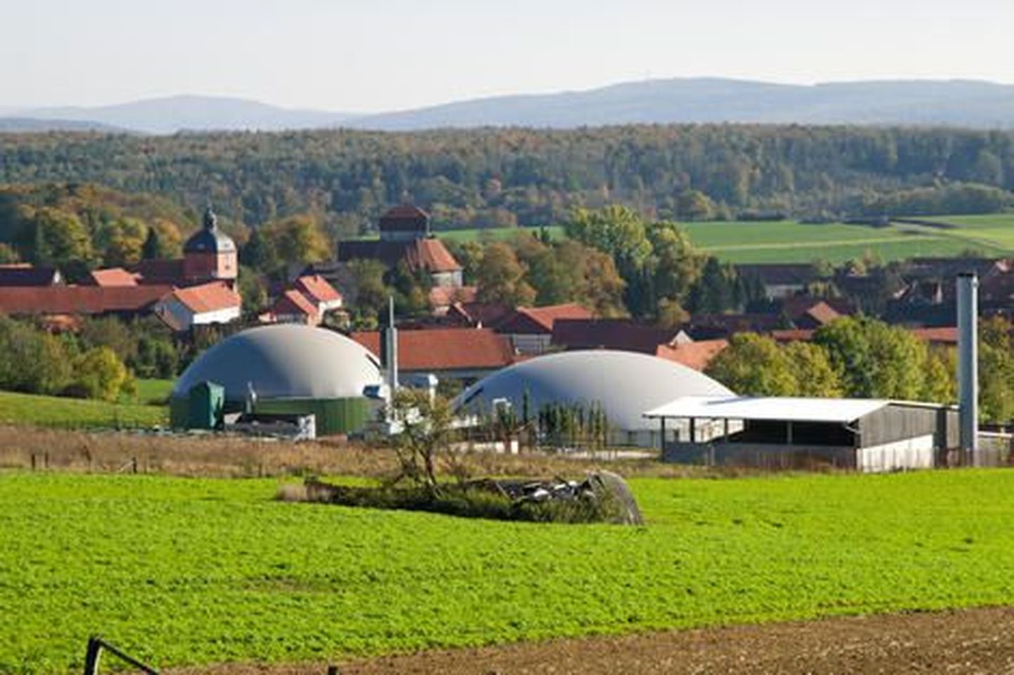 Станция по производству биогаза в Германии.