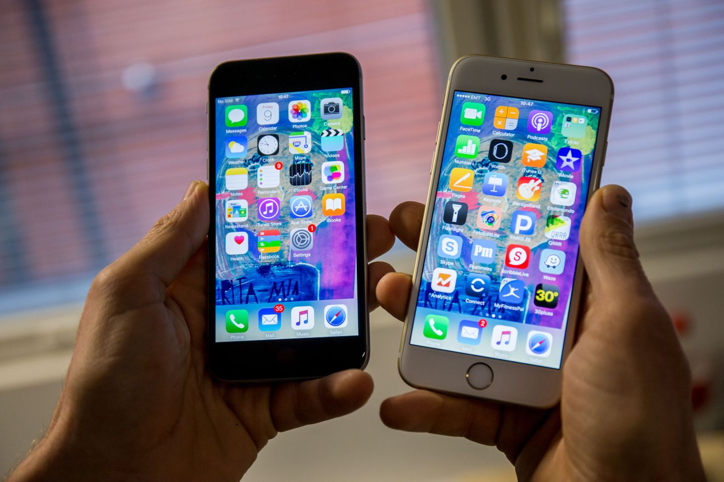 iPhone 6 (слева) и iPhone 6s.