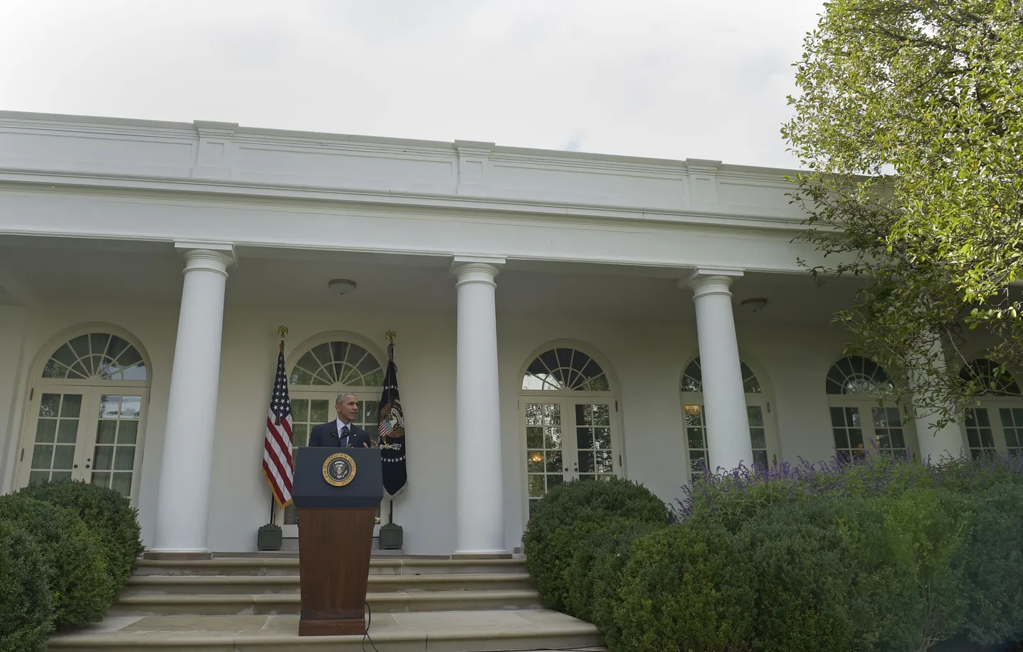 President Barack Obama tegi kliimaalase pöördumise Valge Maja roosiaiast.