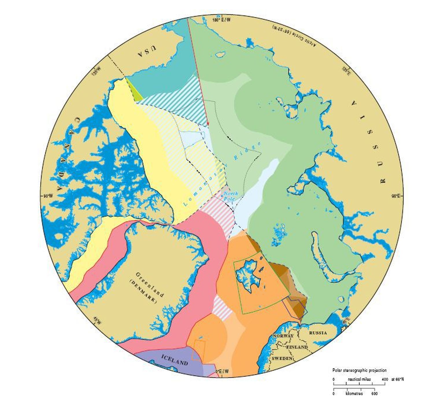 Durhami ülikoolis koostatud kaart potentsiaalsetest tülikolletest Arktikas.