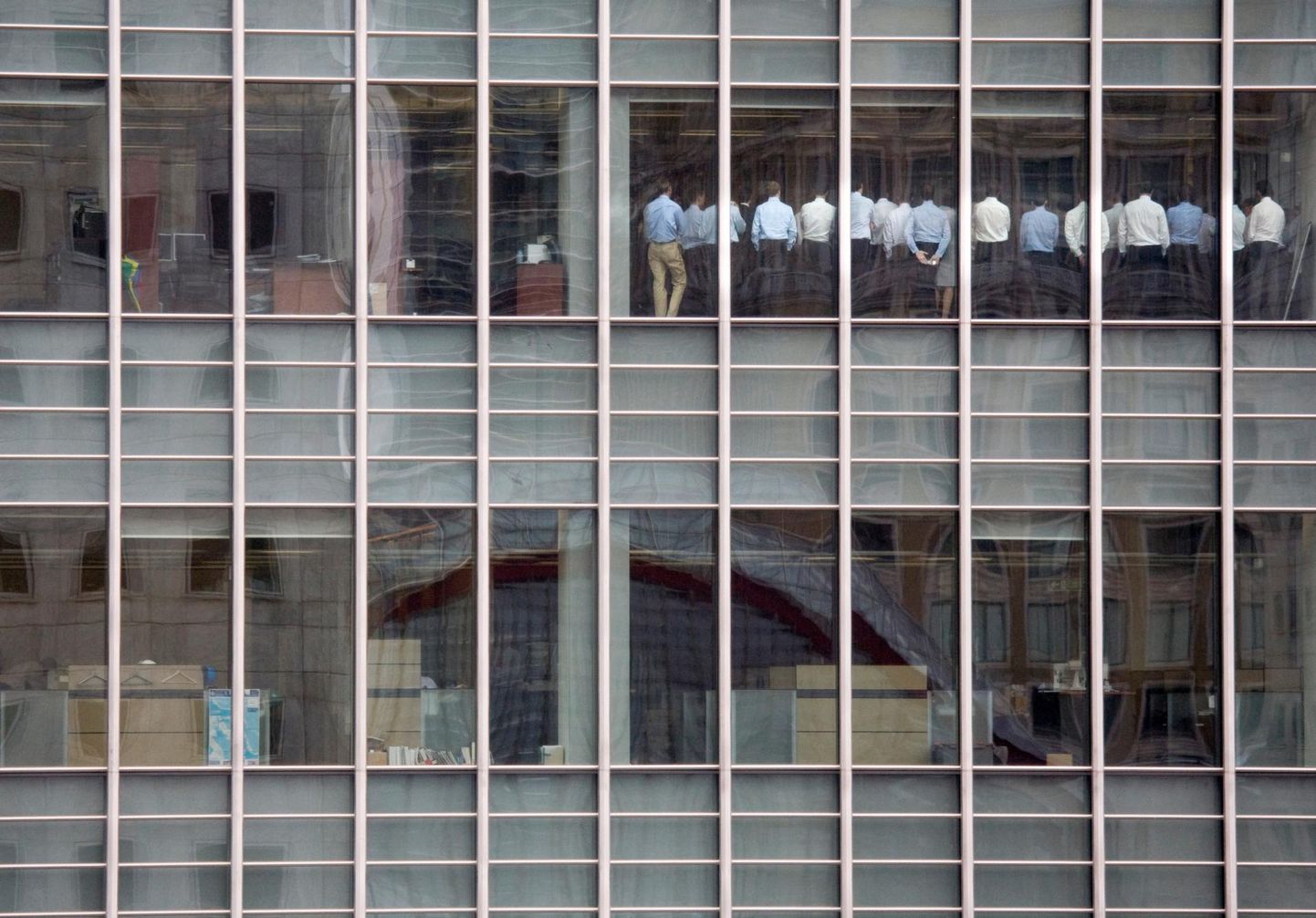 Töötajate koosolek Lehman Brothersi Londoni kontoris neli päeva enne pankrotti minekut.