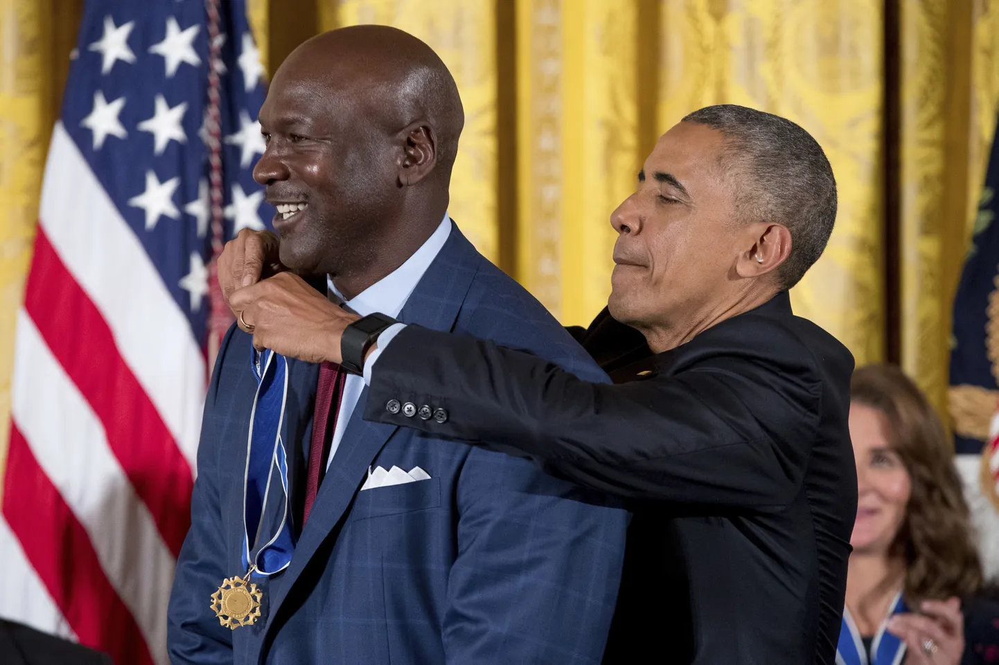 Presidendi vabaduse medali sai kaela NBA korvpalli legend Michael Jordan.