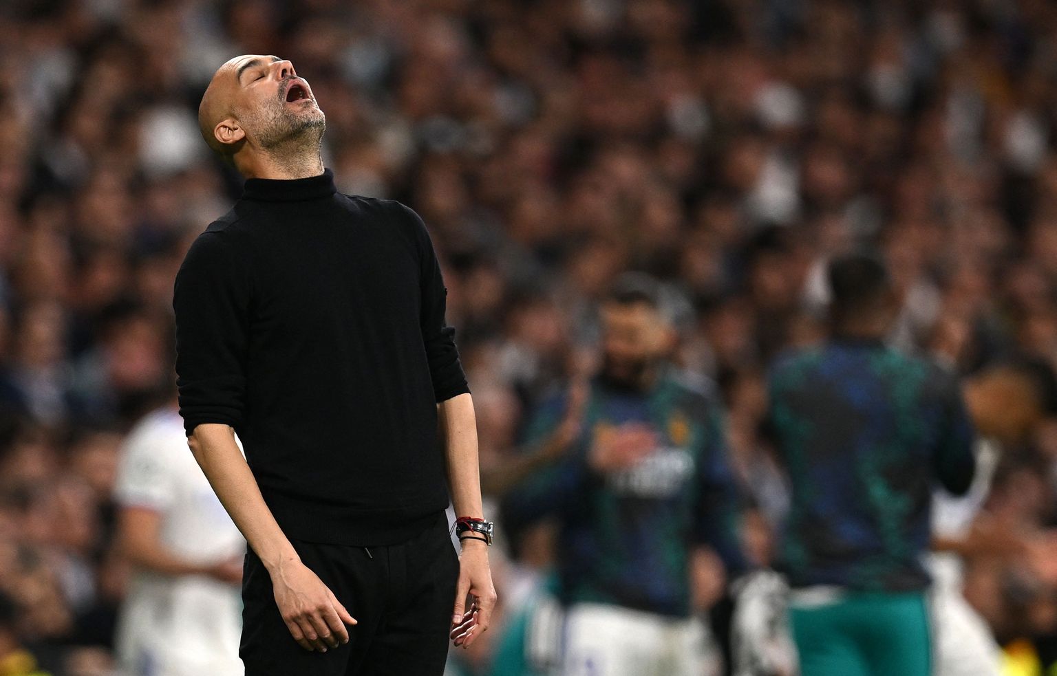 Manchester City peatreener Pep Guardiola pidi taaskord vaatama, kuidas tema meeskond Meistrite liigas kindla eduseisu maha mängis.