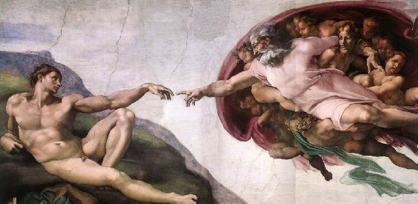Šoti episkopaalkirik: jumal ei ole meessoost. Fotol Michelangelo maal «Adama loomine» Sixtuse kabelis