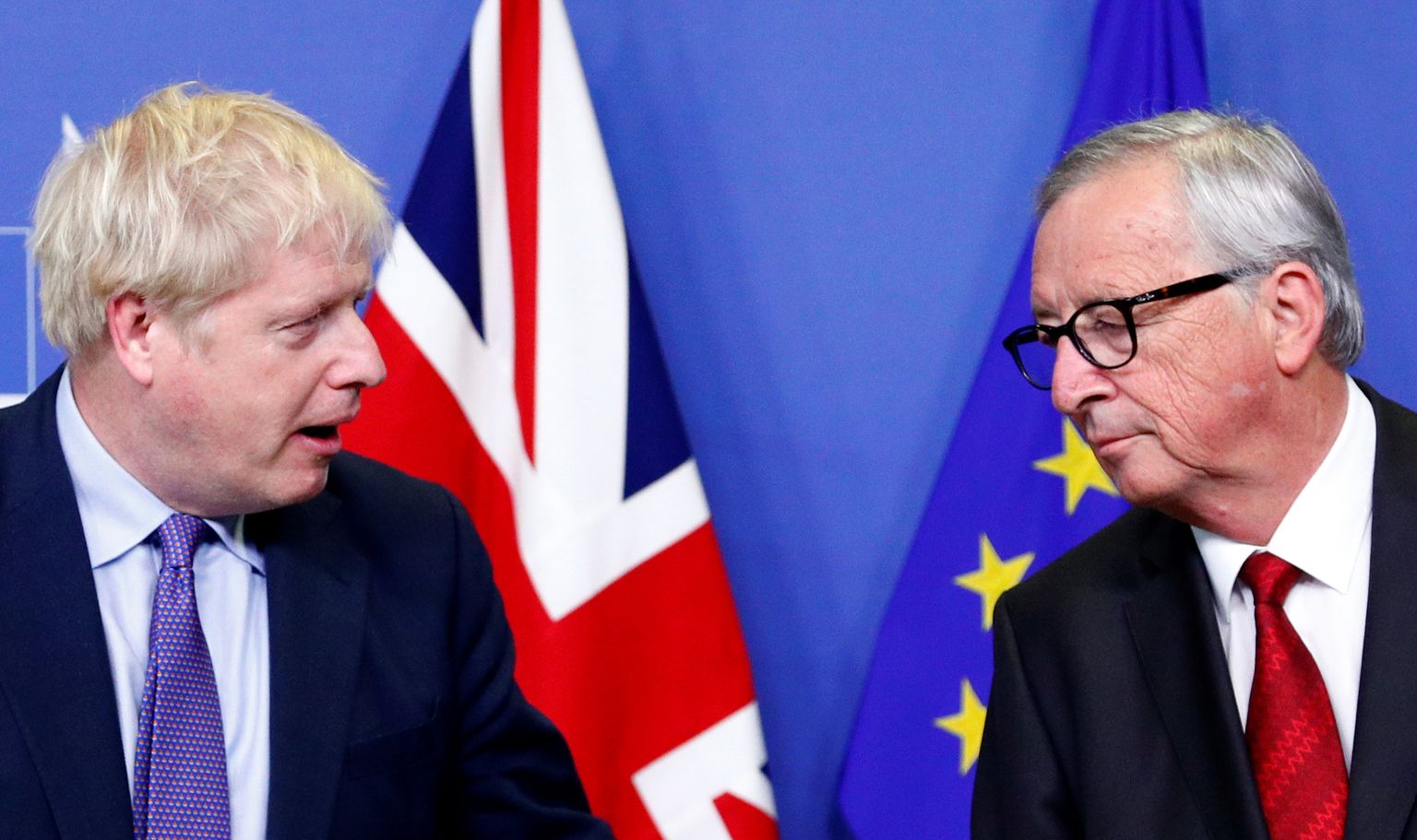 Briti peaminister Boris Johnson ja Euroopa Komisjoni president Jean-Claude Juncker.