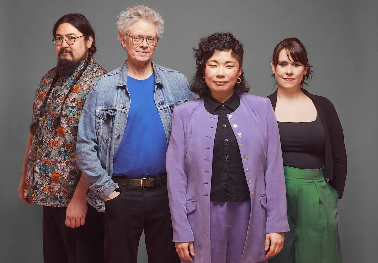 "Kronos Quartet": Pols Vjnako, Deivids Heringtons, Ajane Kozasa un Gabriela Diaza.