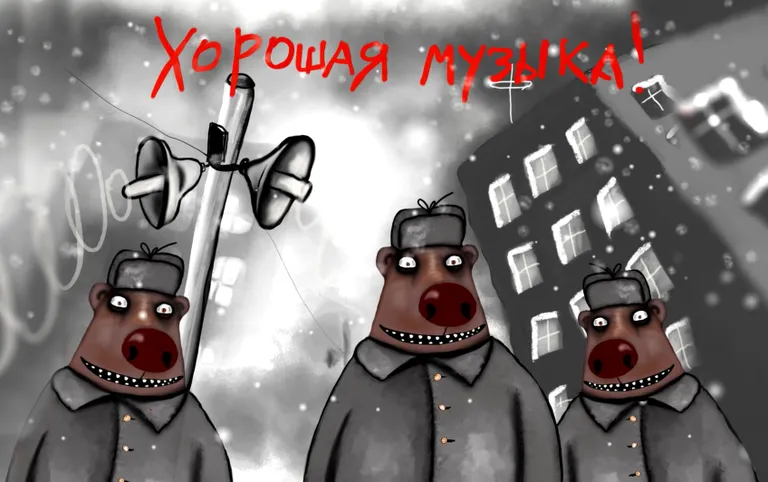 Кадр из клипа Федора Чистякова "Нежелательная песня", 2018 год.