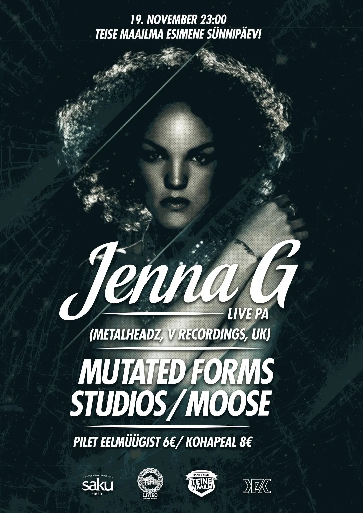 Laupäeval, 19. novembril esineb Tartu menukaimas pidutsemiskohas Suurbritanniast pärit vokalist Jenna G!