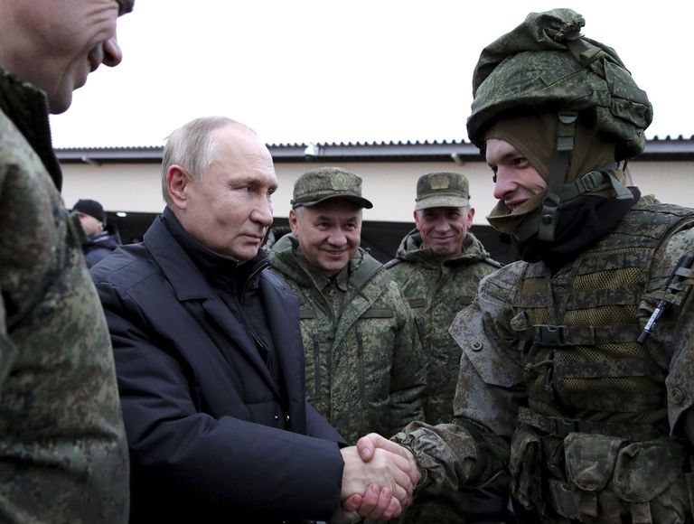 Путин на военном полигоне Западного военного округа в Рязанской области, 20 октября 2022 года.