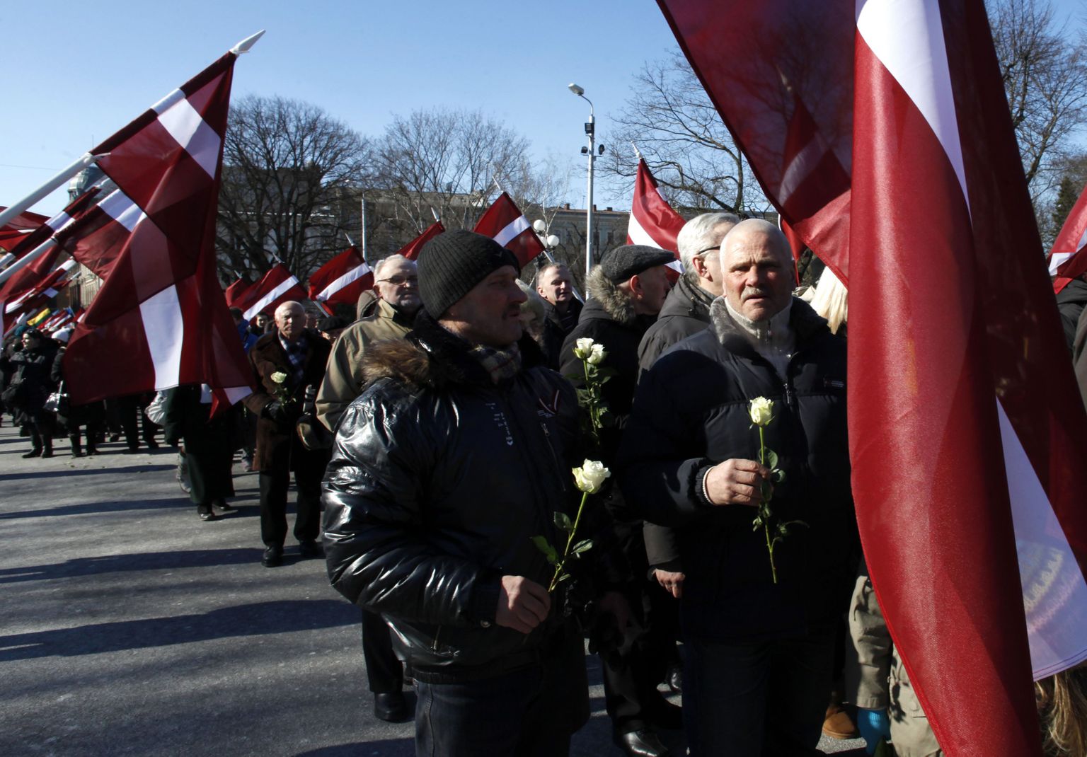 Шествие экс-легионеров СС в Риге 16 марта 2013 года
