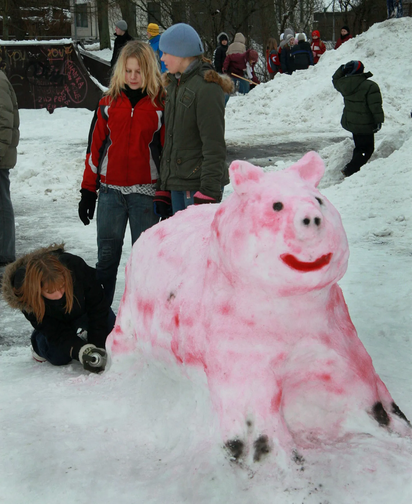 Lumelinna ehitus Pärnus mõne aasta eest.