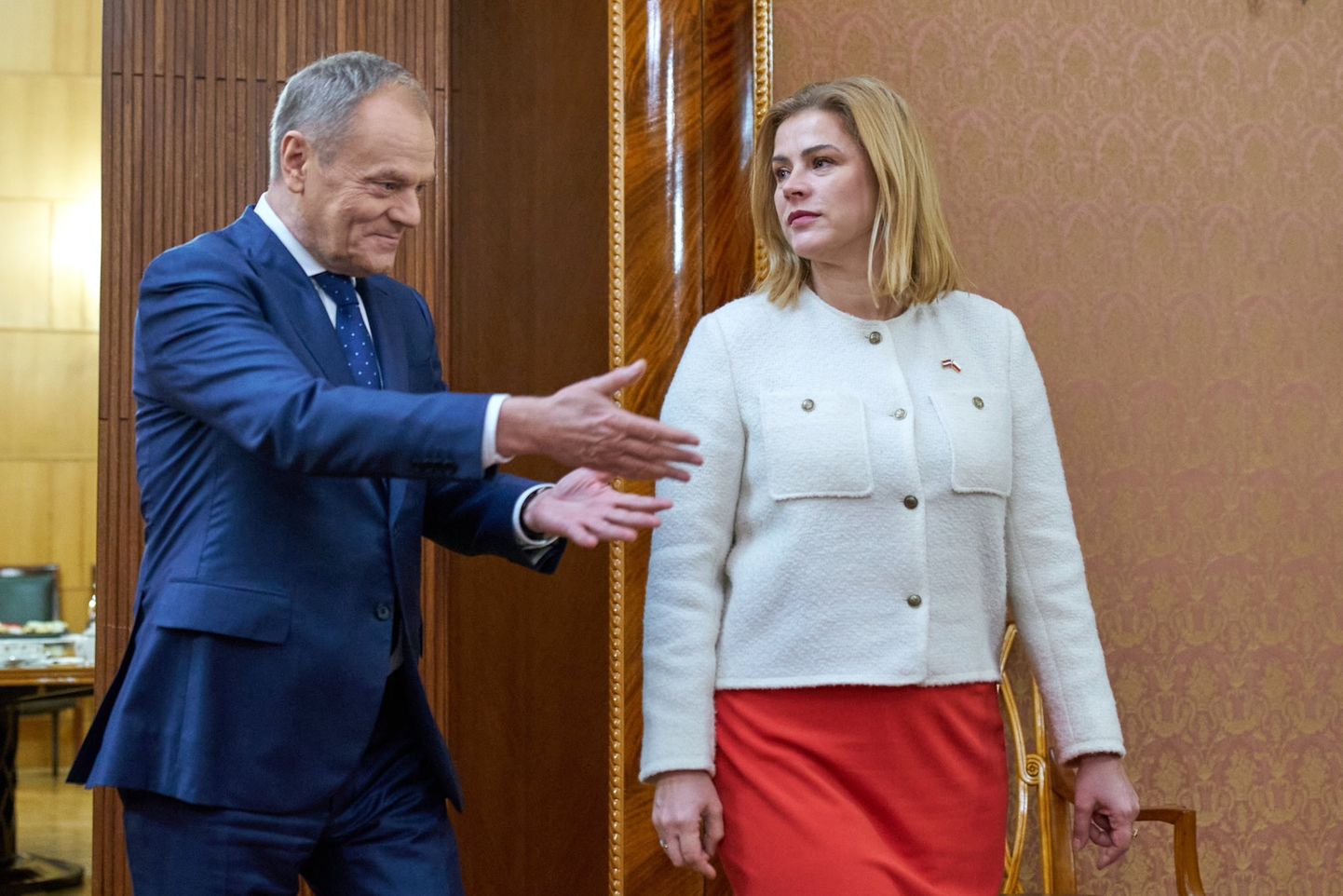 Дональд Туск и премьер-министр Латвии Эвика Силиня