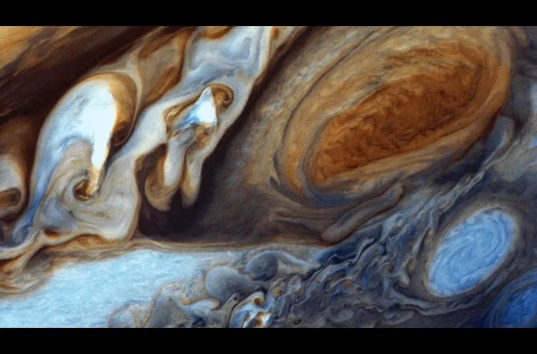 Jupitera vētra. Lielākais objekts Saules sistēmā – Jupiters – spēj ietilpināt sevī vairāk nekā 1,321 Zemes, un to ieskauj 16 mēneši. Taču, iespējams, ikoniskākā šā milža pazīme ir milzīgā vētra, kura izpaužas kā sarkans punkts, kas cirkulē pa Jupitera virsmu.